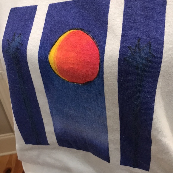 Key West hand painted t-shirt. Sunset/rise & Palms - Picture 2 of 5